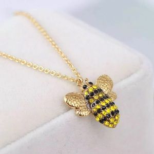 Kate Spade Golden bee necklace with dust bag black